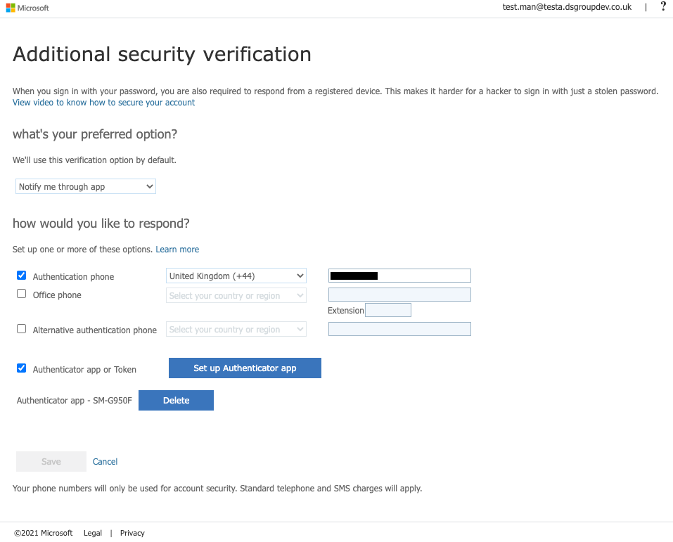 AAD additional security verification