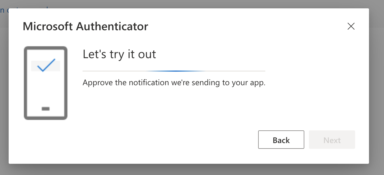 Authenticator app test notification