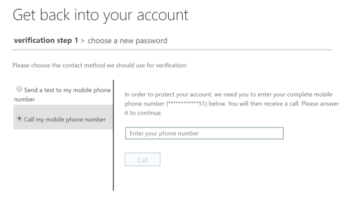 Verify phone number