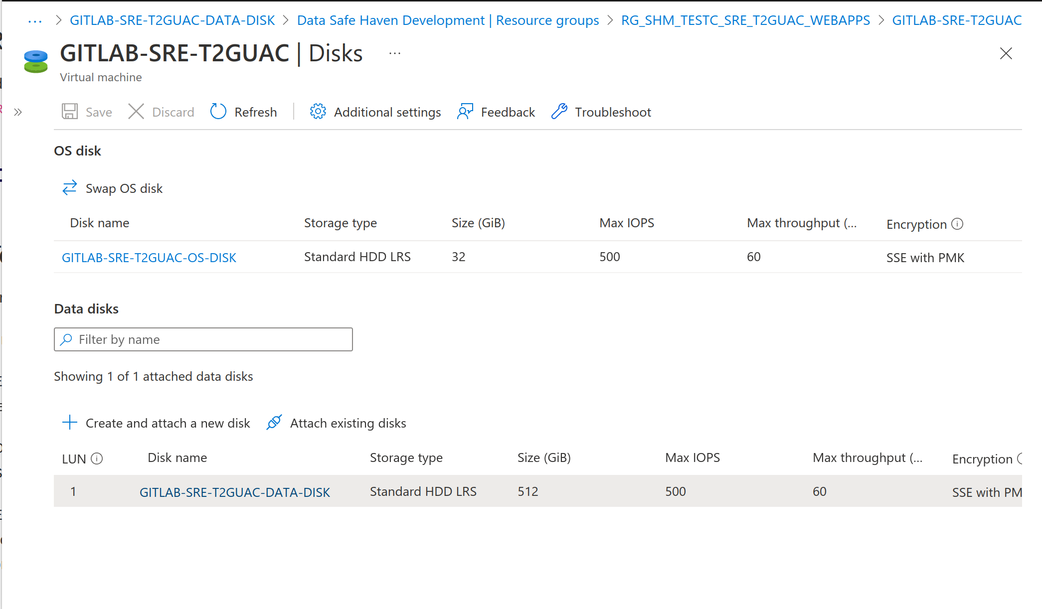 The state before swapping in the restored disk