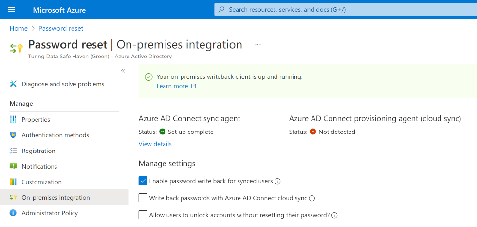 Enable password writeback