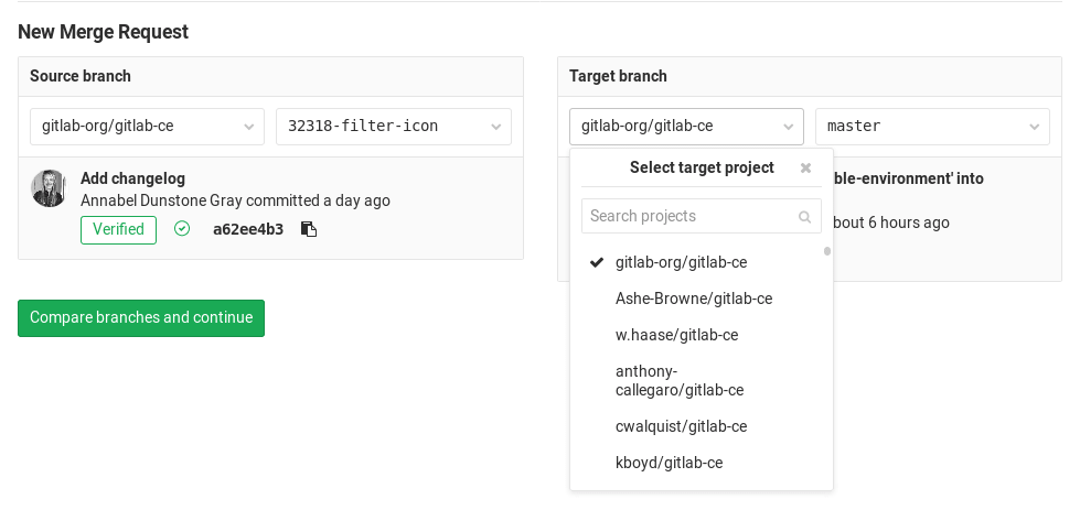New GitLab merge request