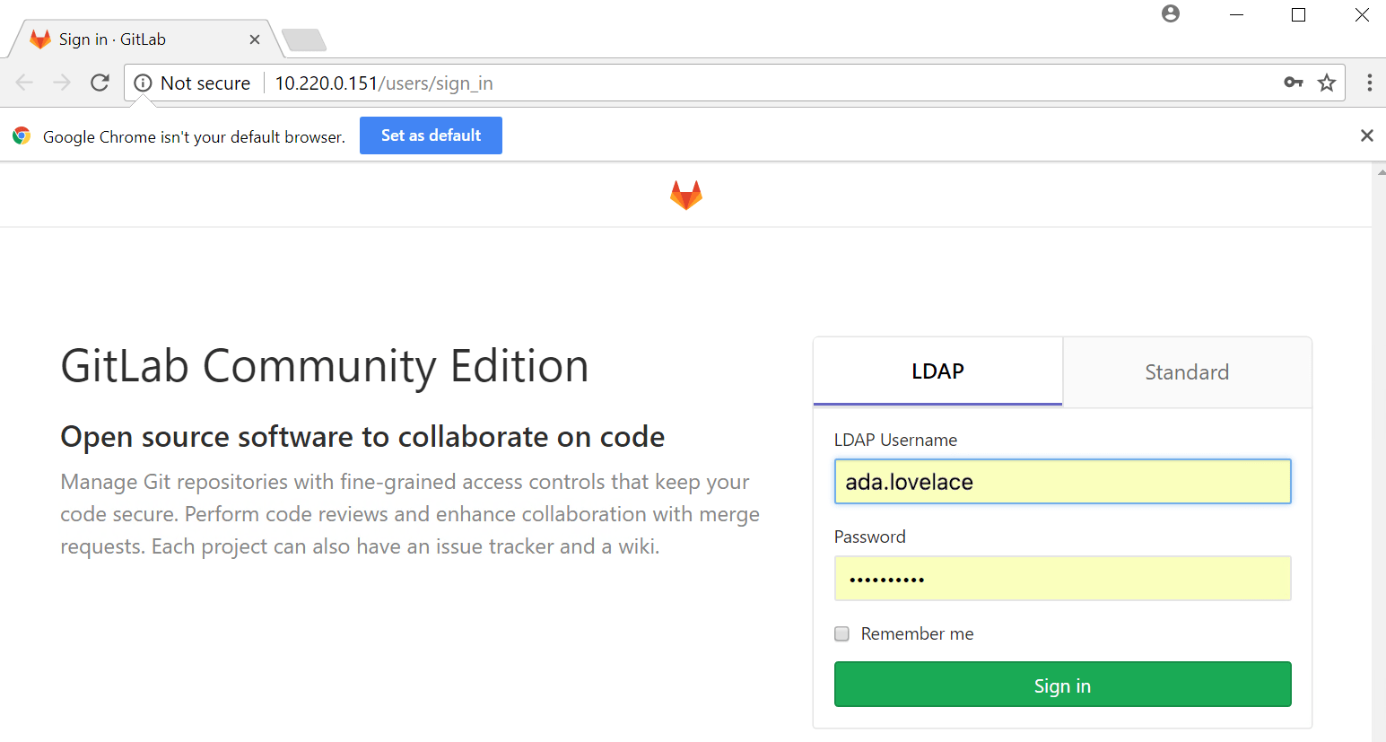 GitLab login