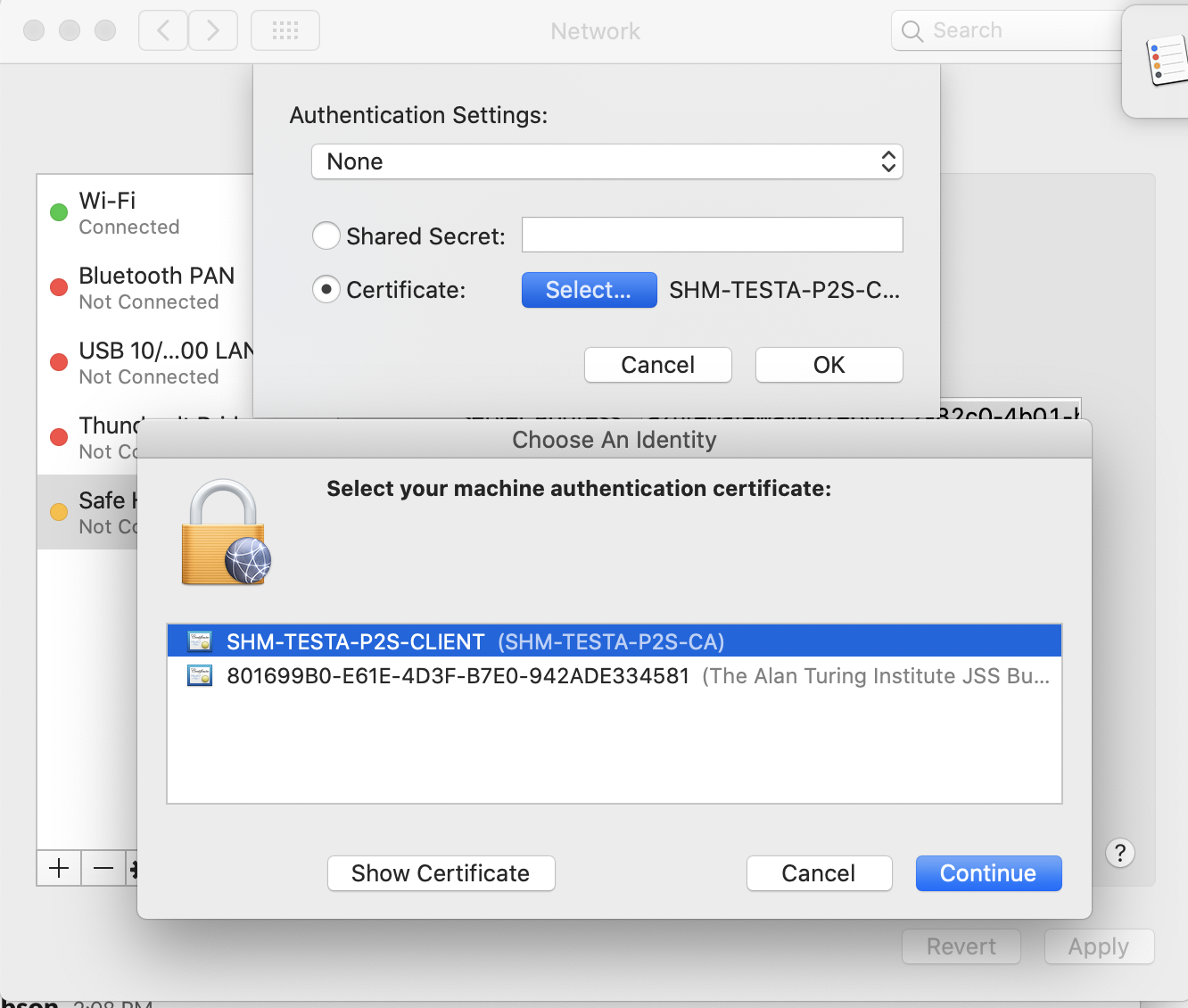 Certificate details