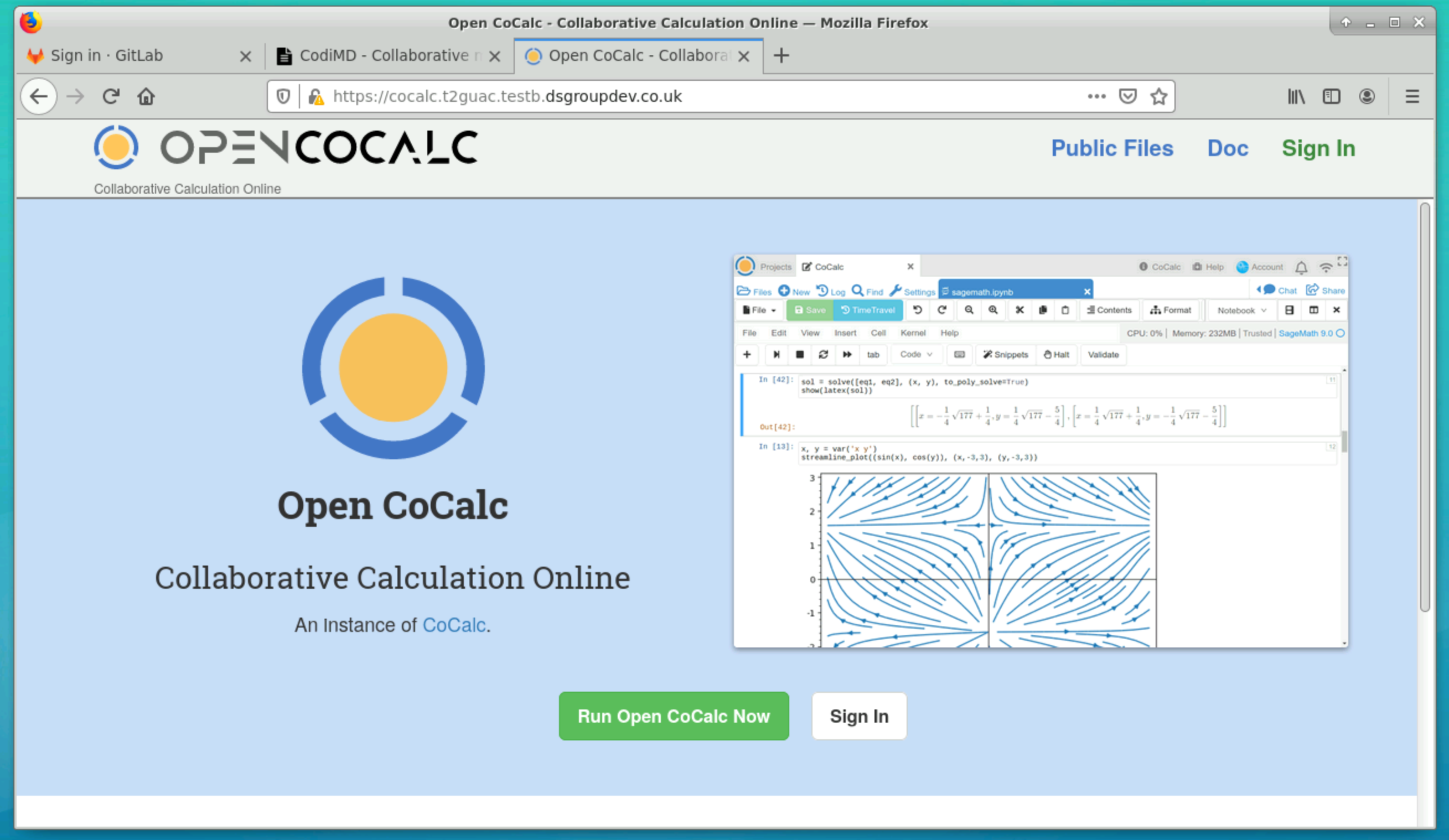 CoCalc homepage