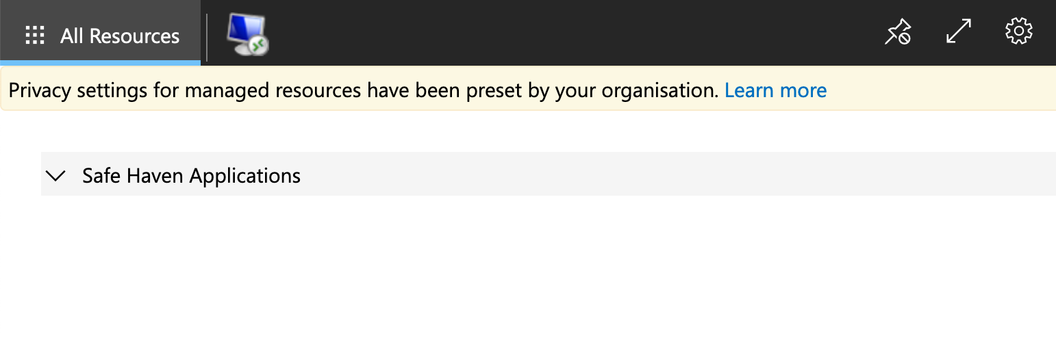 Microsoft RDS dashboard with no apps