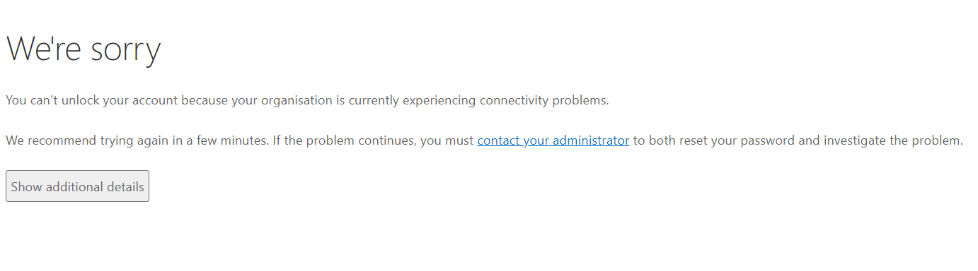 Password reset failure