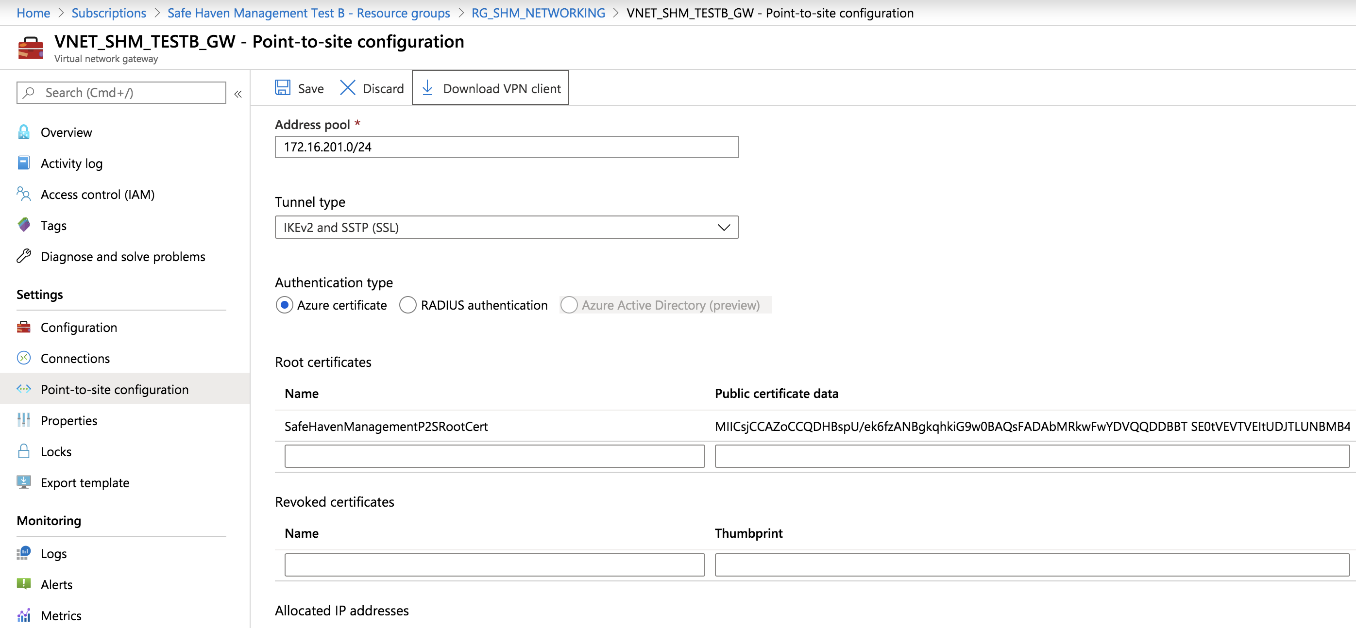 Certificate details
