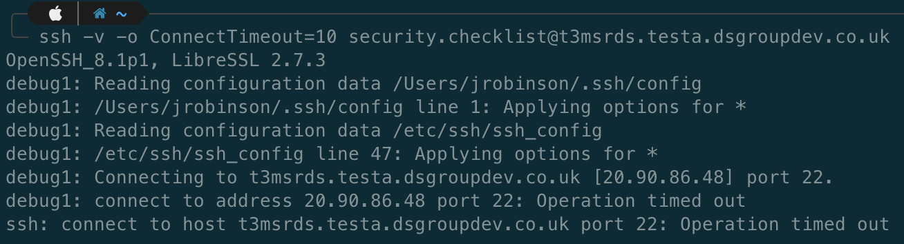 SRD SSH connection by FQDN not possible