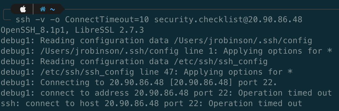 SRD SSH connection by IP address not possible