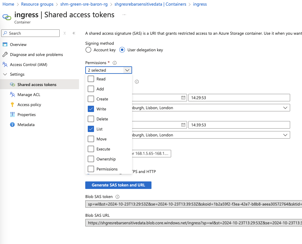 write-only SAS token